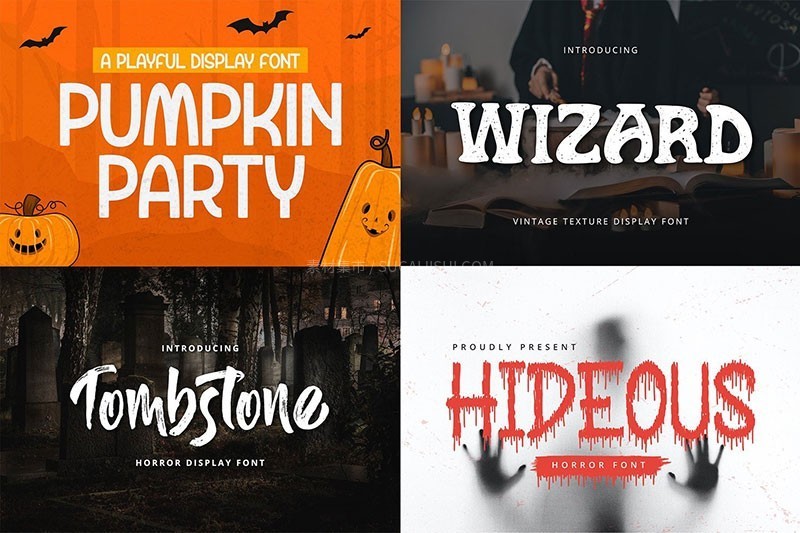 17款畅销万圣节主题字体包